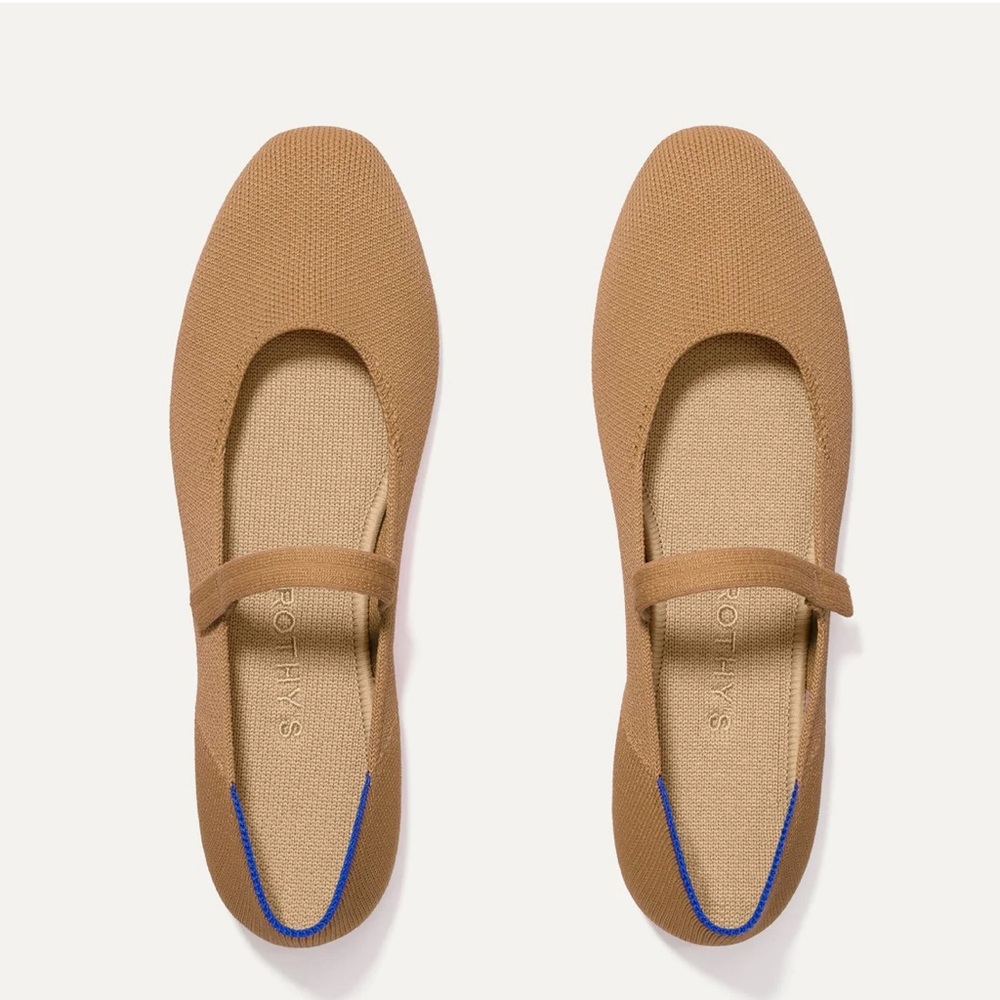 Rothy’s Square Mary Jane Tan 8.5 Excellent Condition